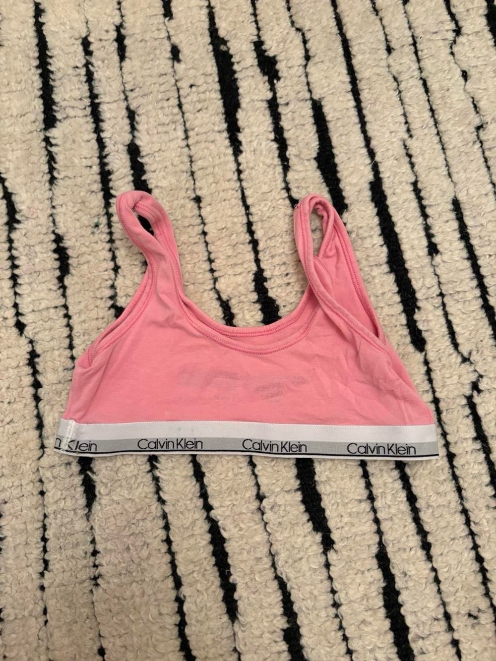 Calvin Klein Pink Cotton-Blend Logo Bralette